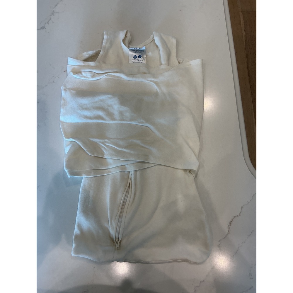 Halo SleepSack Swaddle Cream Off White Cotton 0-3 Months Newborn Wrap
